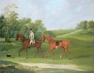 Cavaleiro conduzindo um cavalo, c.1810